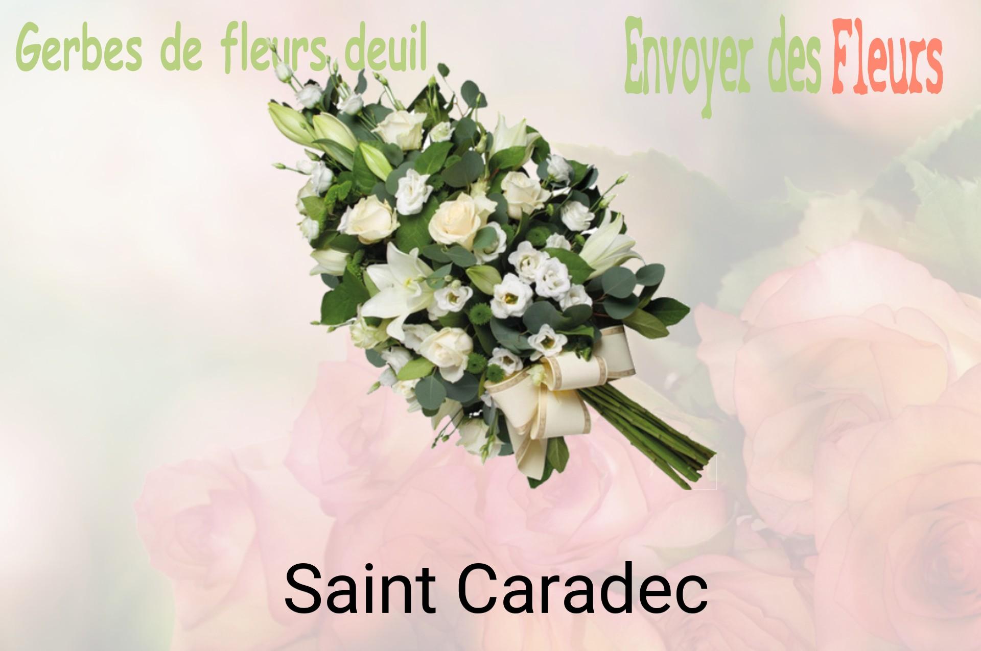 Gerbe de fleurs de deuil livrée à Saint-Caradec